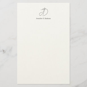 Calligraphy trendy classical monogram  stationery