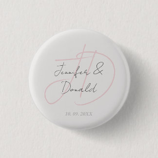 Calligraphy trendy classical script monogram 3 cm round badge