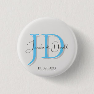 Calligraphy trendy classical script monogram 3 cm round badge