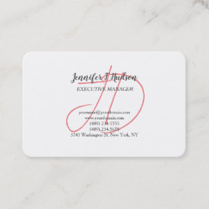 Calligraphy trendy classical script monogram business card