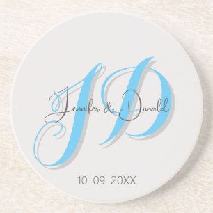 Calligraphy trendy classical script monogram coaster