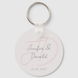 Calligraphy trendy classical script monogram key ring