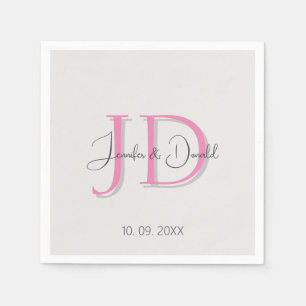 Calligraphy trendy classical script monogram napkin