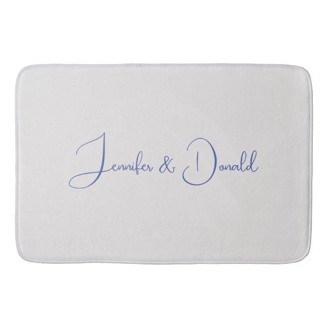 Calligraphy trendy classical script plain personal bath mat (Front)