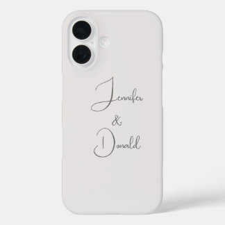 Calligraphy trendy classical script plain personal iPhone 16 case
