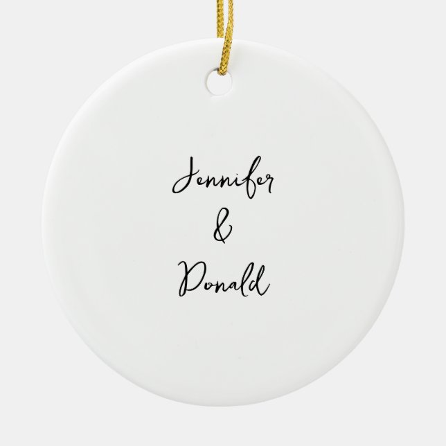 Calligraphy trendy classical script plain personal ceramic tree decoration (Front)