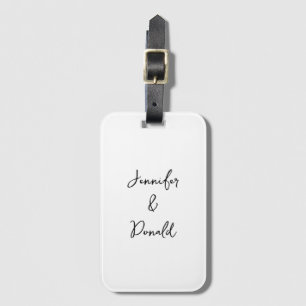 Calligraphy trendy classical script plain personal luggage tag