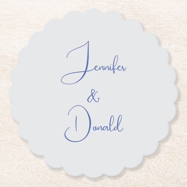 Calligraphy trendy classical script plain personal paper coaster (Front)