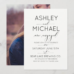 Calligraphy Typography Engagement Party Invitation