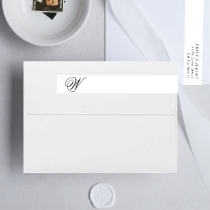 Calligraphy Typography Monogram Gold Deco Wedding Wrap Around Label