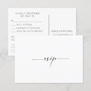 CALLIGRAPHY TYPOGRAPHY Wedding RSVP Card