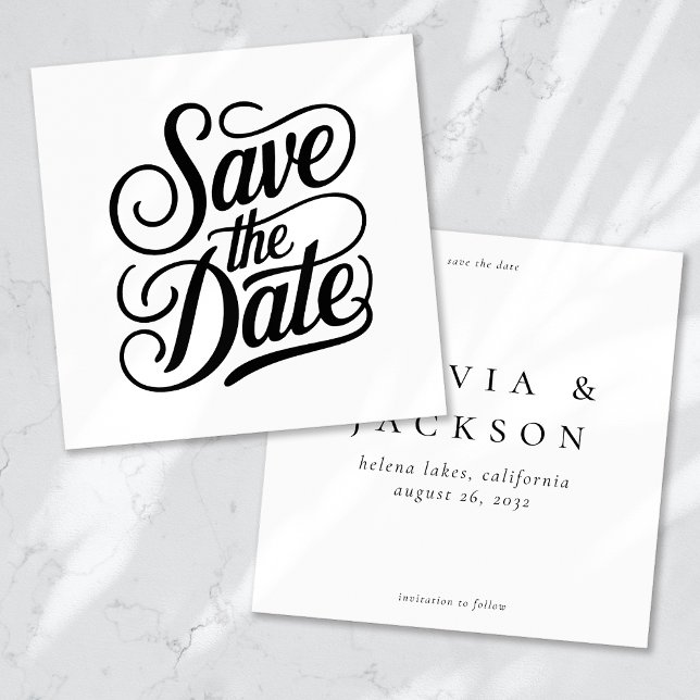 Calligraphy Typography Wedding Save The Date (Creator Uploaded)