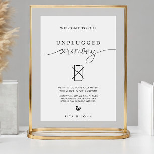 Calligraphy Unplugged Ceremony Wedding Sign