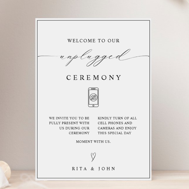 Calligraphy Unplugged Ceremony Wedding Sign (Creator Uploaded)