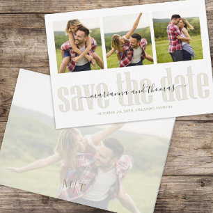 Calligraphy Vellum Script Stylish Multi Photo Save The Date