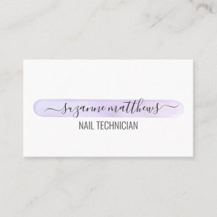 Calligraphy Watercolor Minimalistic Nail File Business Card