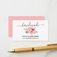 Calligraphy Watercolor Pink Blush Floral Handmade 