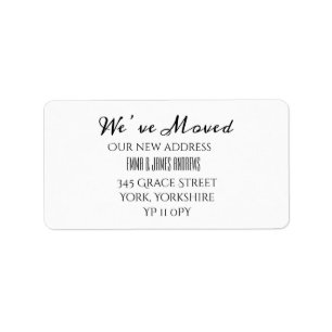 Calligraphy We’ve Moved New Address Update Labels