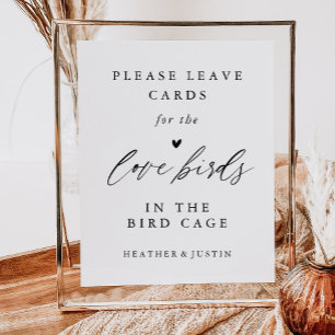 Calligraphy Wedding Bird Cage Wedding Cards Sign