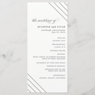 Calligraphy Wedding Ceremony Progam Black Programme