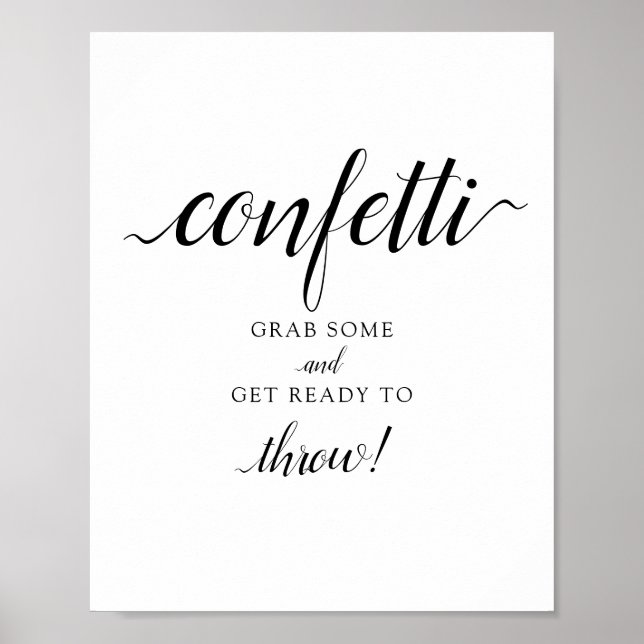 Calligraphy Wedding "Confetti" Sign (Front)