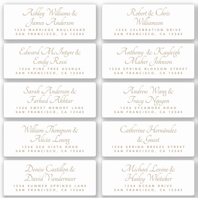 Calligraphy Wedding Guest Address Labels ORDER M/L (Front)