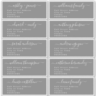 Calligraphy Wedding Guest Address Labels UK Layout