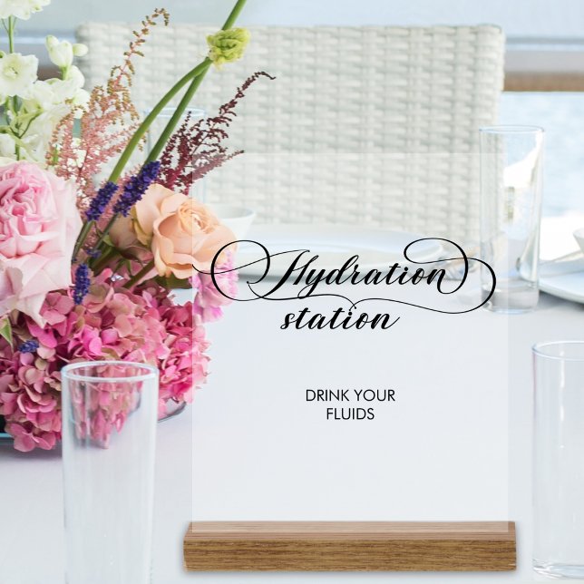 Calligraphy Wedding Nurse Hydration Station Drink Acrylic Sign (Creator Uploaded)
