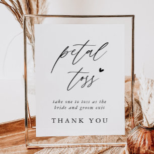 Calligraphy Wedding Petal Toss Send Off Sign