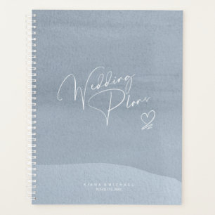 Calligraphy Wedding Plans Dusty Blue ID771 Planner