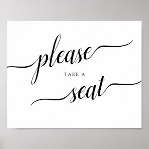 Calligraphy Wedding "Please Take a Seat" Sign