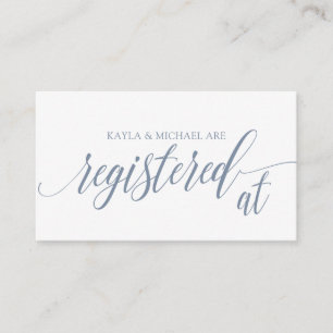 Calligraphy Wedding Registry Cards - Dusty Blue