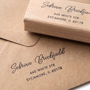 Calligraphy Wedding Return Address Label Rubber Stamp