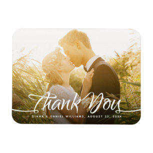 Calligraphy Wedding Thank You Custom Photo Magnet