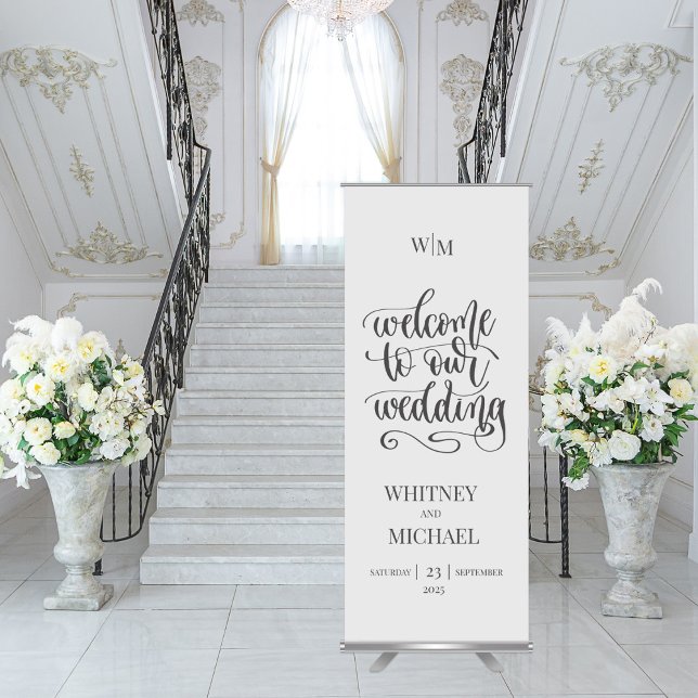 Calligraphy Wedding Welcome Retractable Banner (Creator Uploaded)