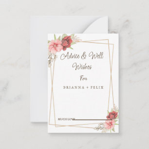 Calligraphy Wedding Well Wishes & Advice Card