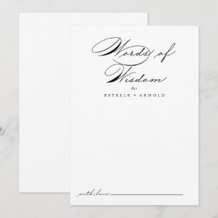 Calligraphy Wedding Words of Wisdom Advice Card