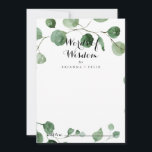 Calligraphy Wedding Words of Wisdom Eucalyptus Advice Card<br><div class="desc">This calligraphy wedding words of wisdom eucalyptus advice card is perfect for a simple wedding. The design features watercolor hand-drawn elegant botanical eucalyptus branches and leaves. These cards are perfect for a wedding, bridal shower, baby shower, graduation party & more. Personalise the cards with the names of the bride and...</div>