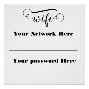 calligraphy wifi password pedestal sign
