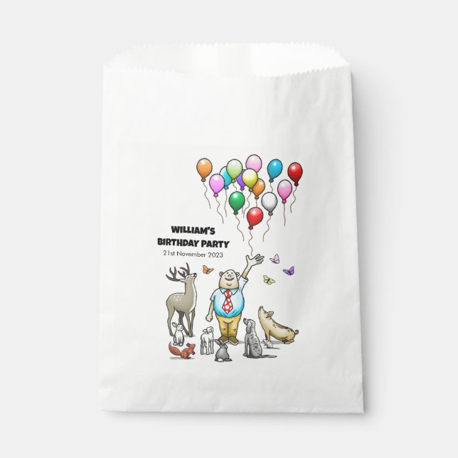 Calling All Animals Birthday Favour Bags (Front)