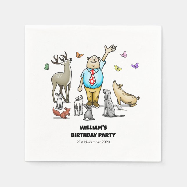 Calling All Animals Napkin (Front)