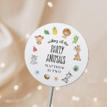 Calling All Animals Safari Jungle Kids Birthday Classic Round Sticker<br><div class="desc">Calling All Animals Safari Jungle Kids Birthday Classic Round Sticker</div>