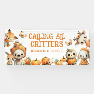 Calling All Critters Woodland Fall Kids' Birthday  Banner