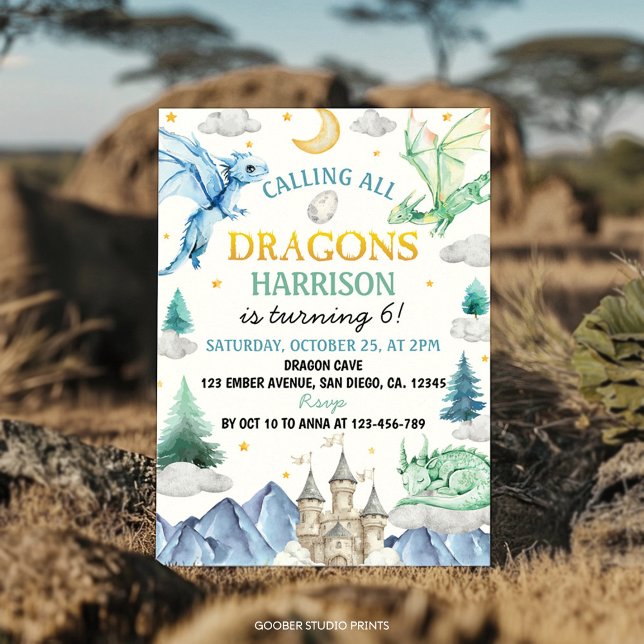Calling All Dragon Kids Birthday Party Invitation (Creator Uploaded)
