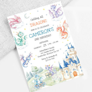 Calling All Dragons Birthday Invitation