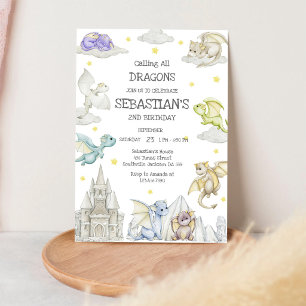Calling All Dragons Birthday Invitation