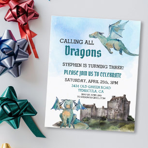 Calling all Dragons Watercolor Birthday Budget