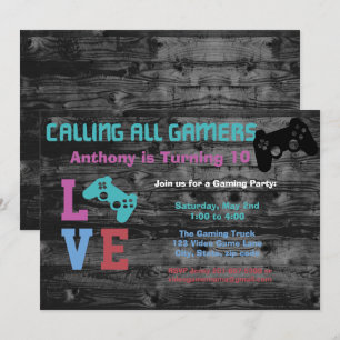 Calling All Gaming Girls Birthday Party Invitation