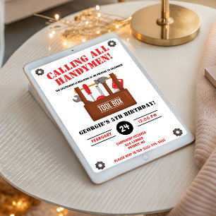 Calling all Handymen!  Construction Birthday Party Invitation