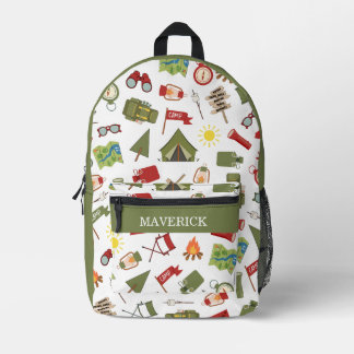 Calling All Happy Campers Kids  Printed Backpack